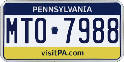 PA license plate MTO7988