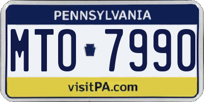 PA license plate MTO7990