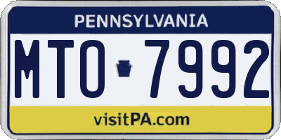 PA license plate MTO7992