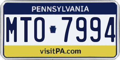 PA license plate MTO7994