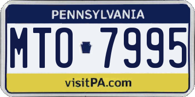 PA license plate MTO7995