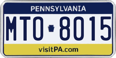 PA license plate MTO8015
