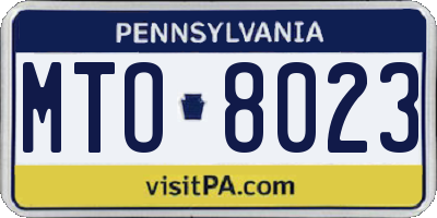 PA license plate MTO8023