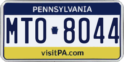 PA license plate MTO8044