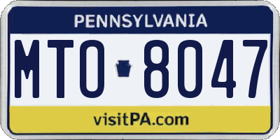 PA license plate MTO8047