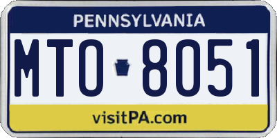 PA license plate MTO8051