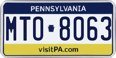 PA license plate MTO8063