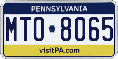 PA license plate MTO8065