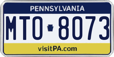 PA license plate MTO8073