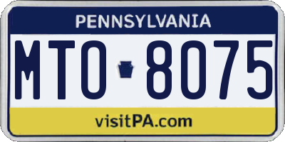 PA license plate MTO8075