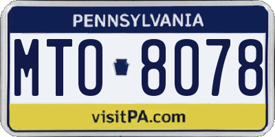 PA license plate MTO8078