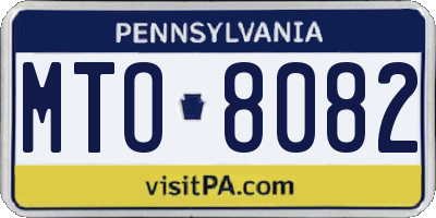 PA license plate MTO8082
