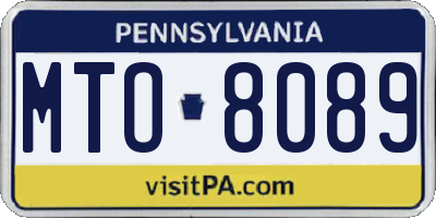 PA license plate MTO8089