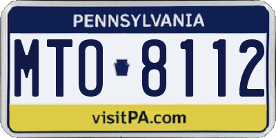 PA license plate MTO8112