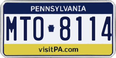 PA license plate MTO8114
