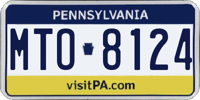 PA license plate MTO8124