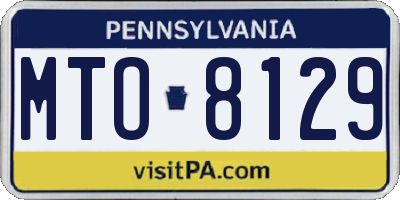 PA license plate MTO8129