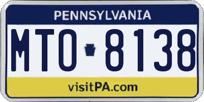 PA license plate MTO8138