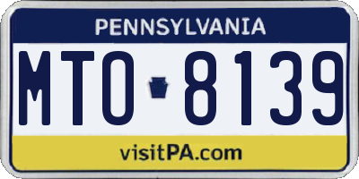 PA license plate MTO8139