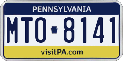 PA license plate MTO8141
