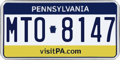 PA license plate MTO8147