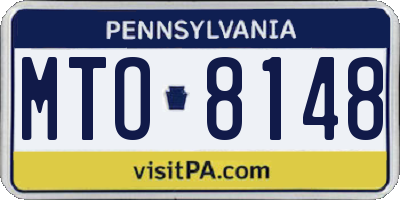 PA license plate MTO8148