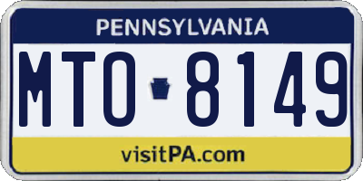 PA license plate MTO8149