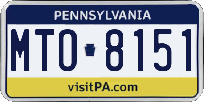 PA license plate MTO8151