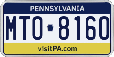 PA license plate MTO8160