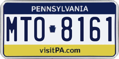 PA license plate MTO8161