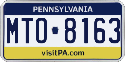 PA license plate MTO8163