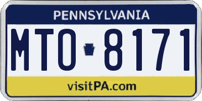 PA license plate MTO8171
