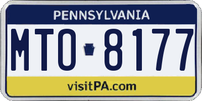 PA license plate MTO8177