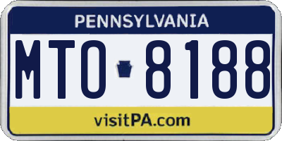 PA license plate MTO8188