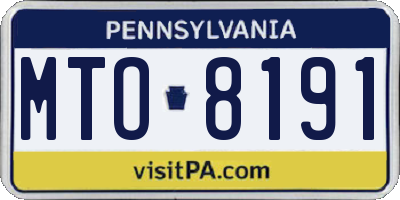 PA license plate MTO8191