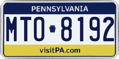 PA license plate MTO8192