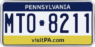 PA license plate MTO8211