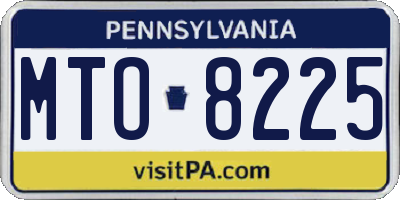 PA license plate MTO8225