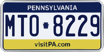 PA license plate MTO8229