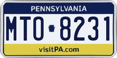 PA license plate MTO8231