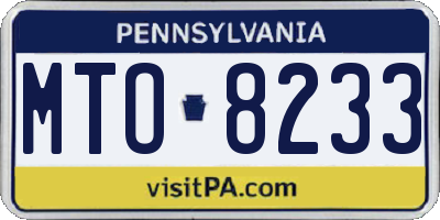 PA license plate MTO8233