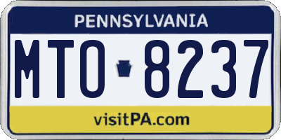 PA license plate MTO8237