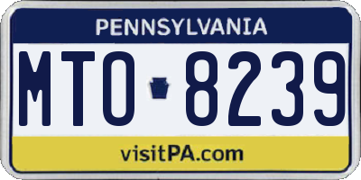 PA license plate MTO8239