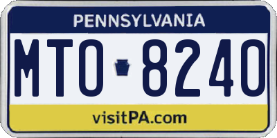 PA license plate MTO8240