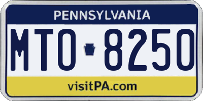 PA license plate MTO8250