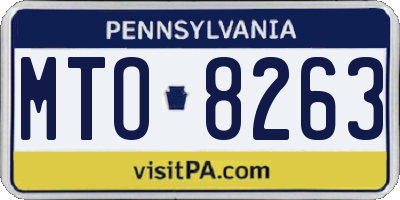 PA license plate MTO8263