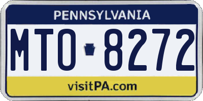PA license plate MTO8272