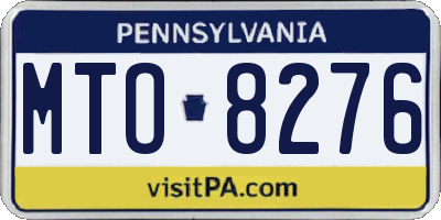 PA license plate MTO8276