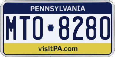 PA license plate MTO8280