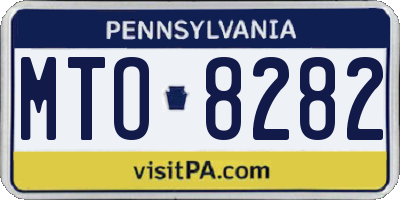 PA license plate MTO8282